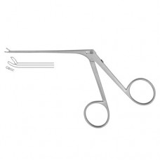 Micro Alligator Forceps Bent Upwards - Cup Shaped Stainless Steel, 8 cm - 3" Cup Size - Jaw Size 0.6 x 0.5 mm - 3.5 mm